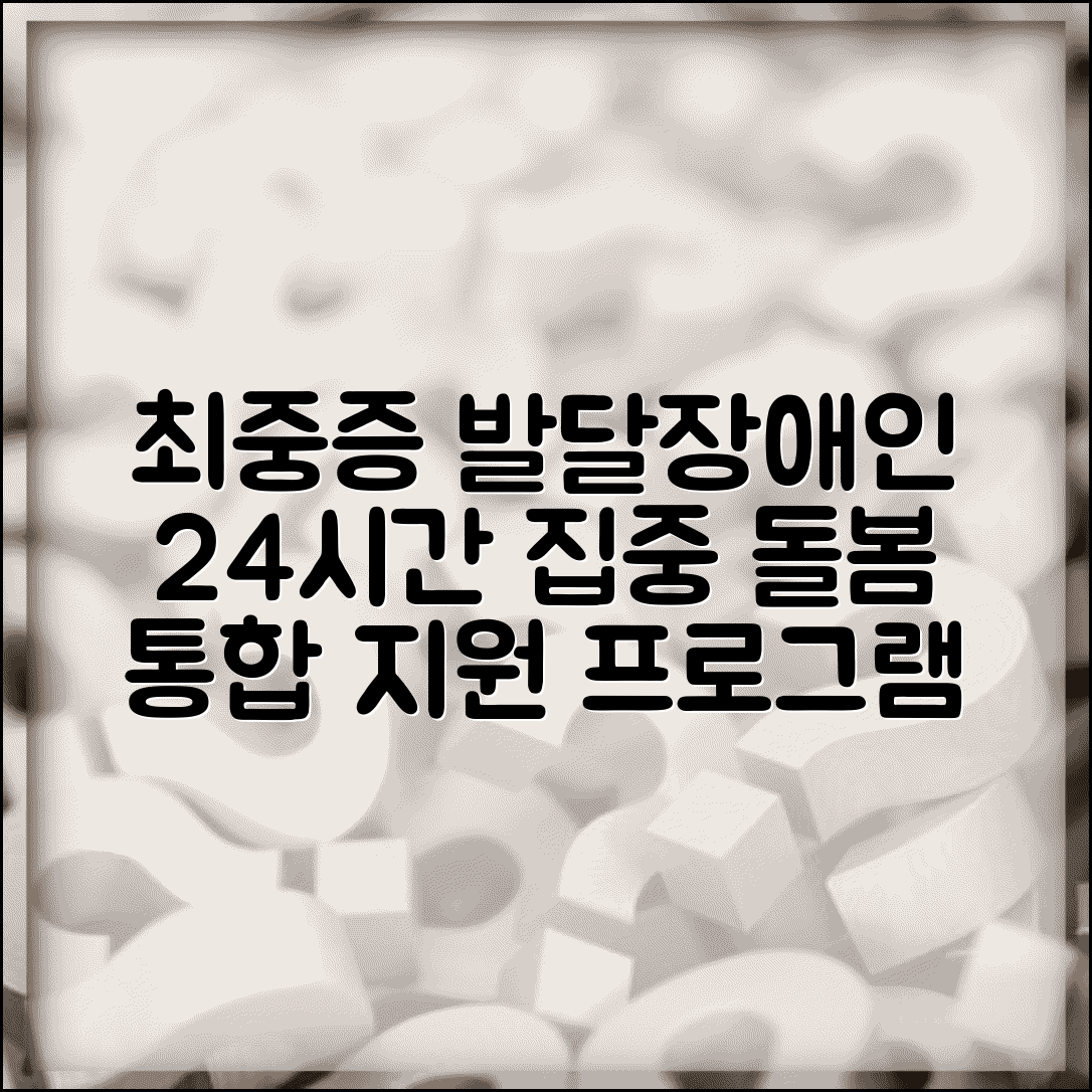 최중증 발달장애인 통합돌봄서비스 | 24시간 집중 돌봄이 필요한 중증 장애인 지원 프로그램