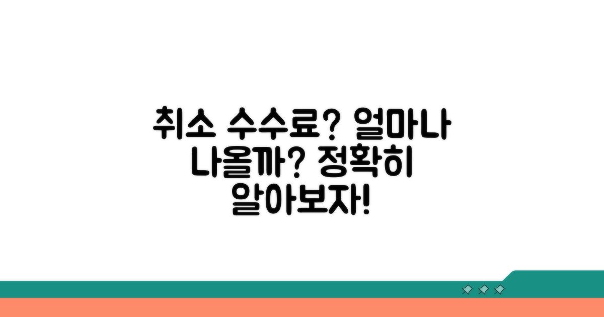 취소 수수료, 얼마나 나올까?