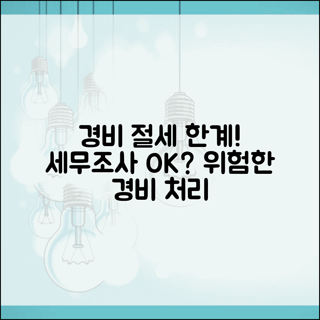 경비처리 절세 한계 주의 | 과도한 경비처리 세무조사 위험