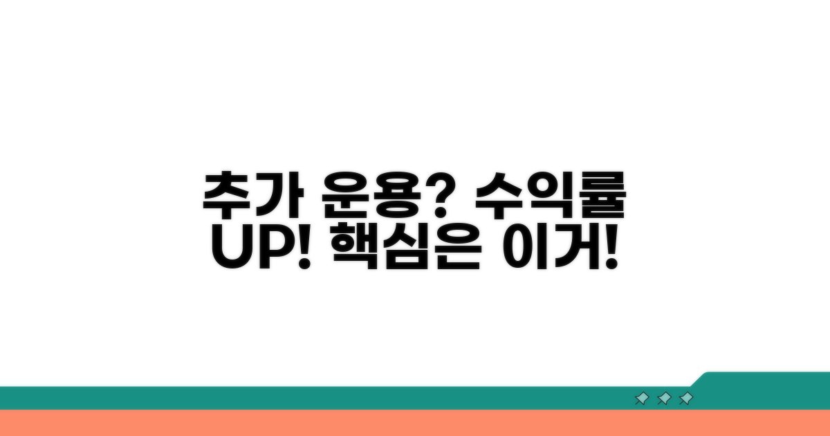 추가 운용, 수익률 높이기