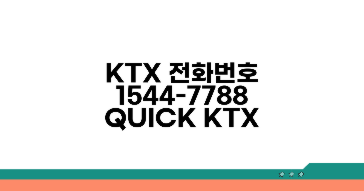 KTX 예약 전화번호 1544-7788 정보