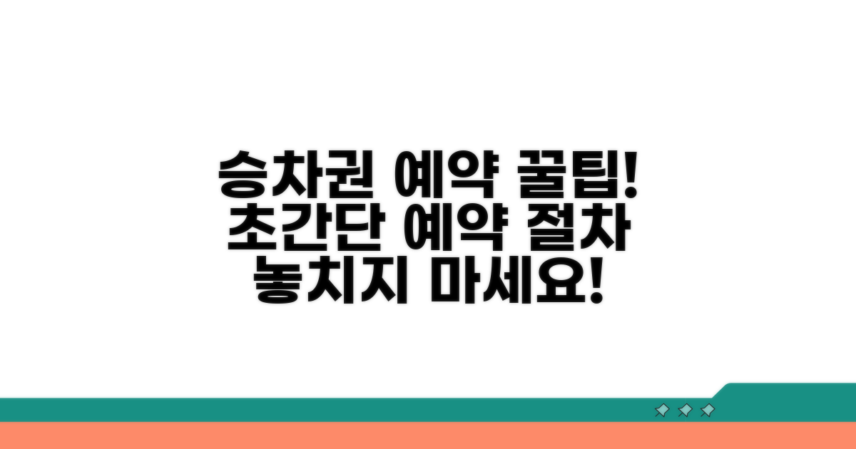 승차권 예약 절차와 꿀팁