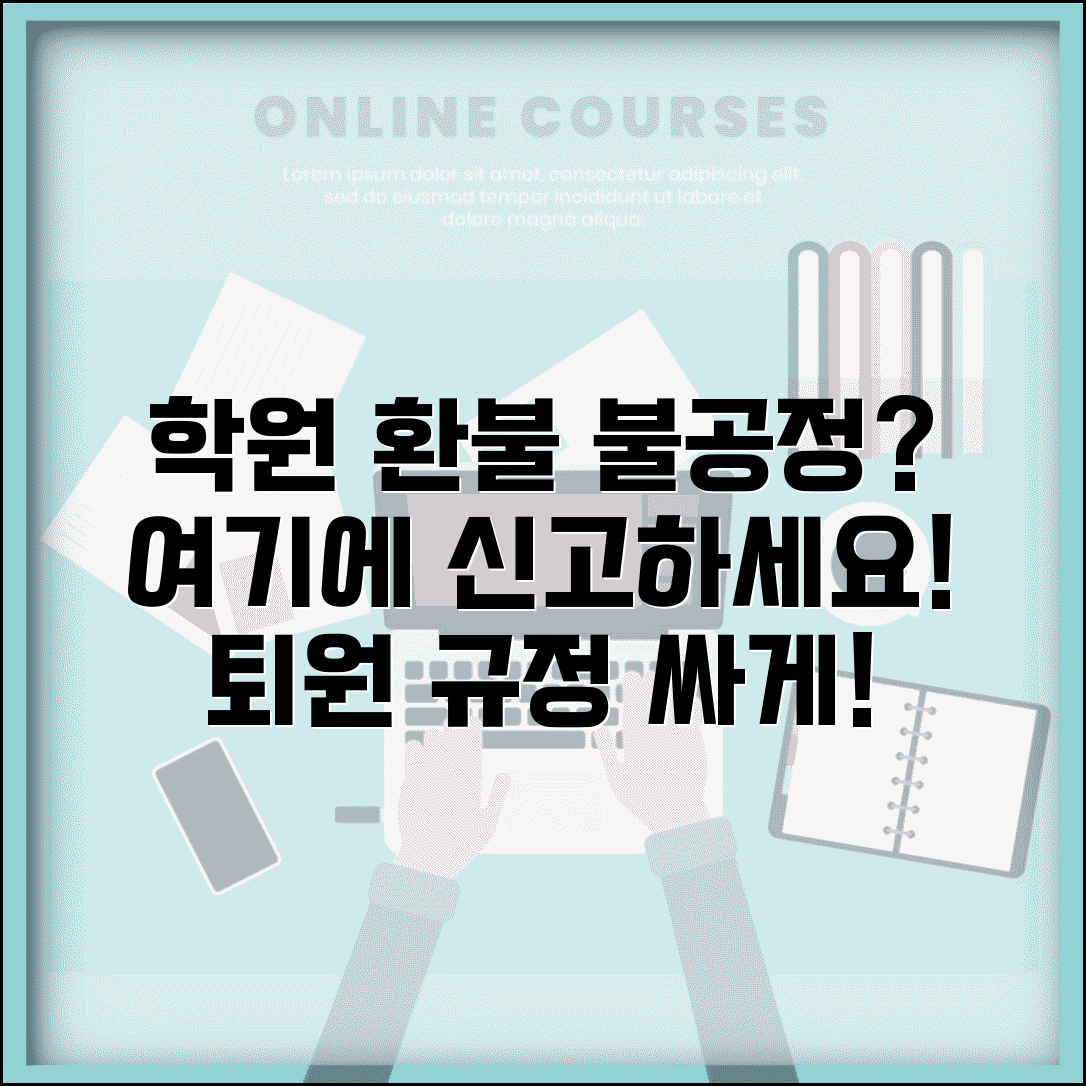 학원 중도 퇴원할 때 환불 규정이 불공정한데 어디에 신고해야 하나요 | 학원 환불 | 불공정 약관 | 신고