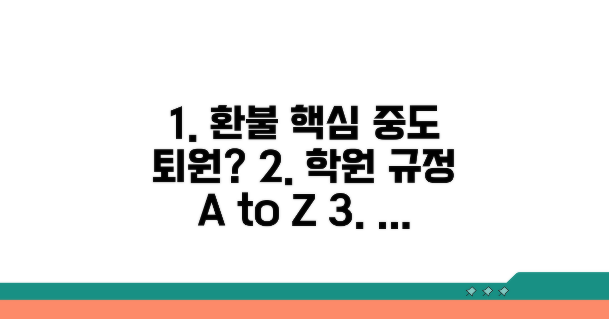 학원 중도 퇴원 환불 규정, 핵심 파헤치기
