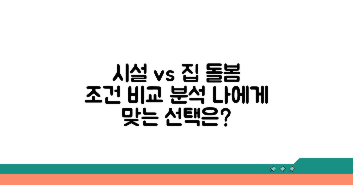 시설 입소와 집 돌봄 조건 분석