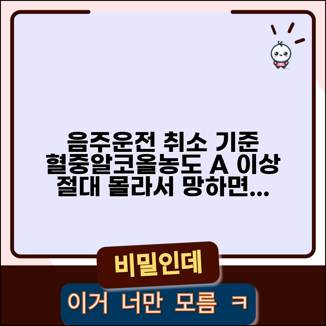 음주운전 취소 기준 총정리와 혈중알코올농도 해석