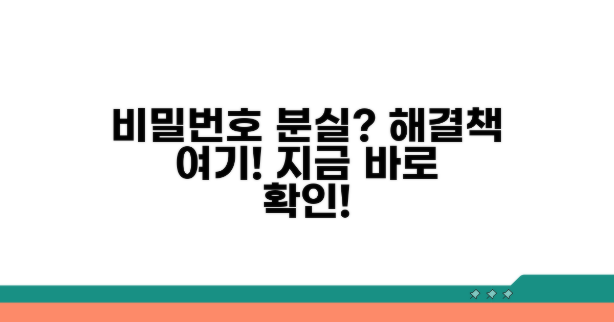 비밀번호 분실 등 문제 발생 시 대처법
