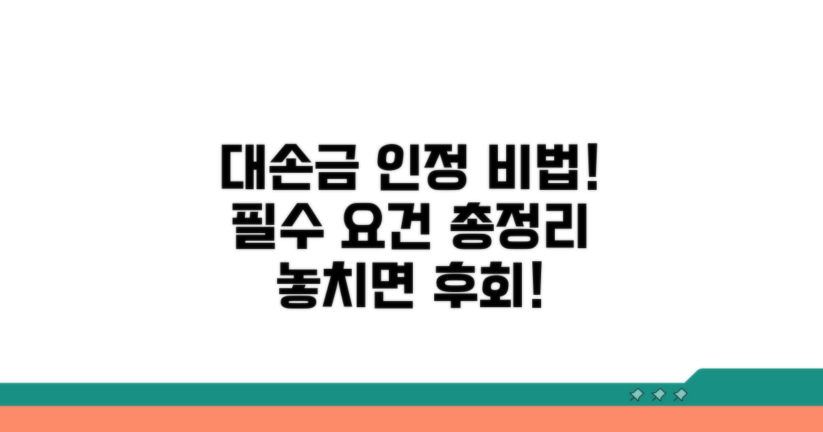 대손금 인정받는 필수 조건