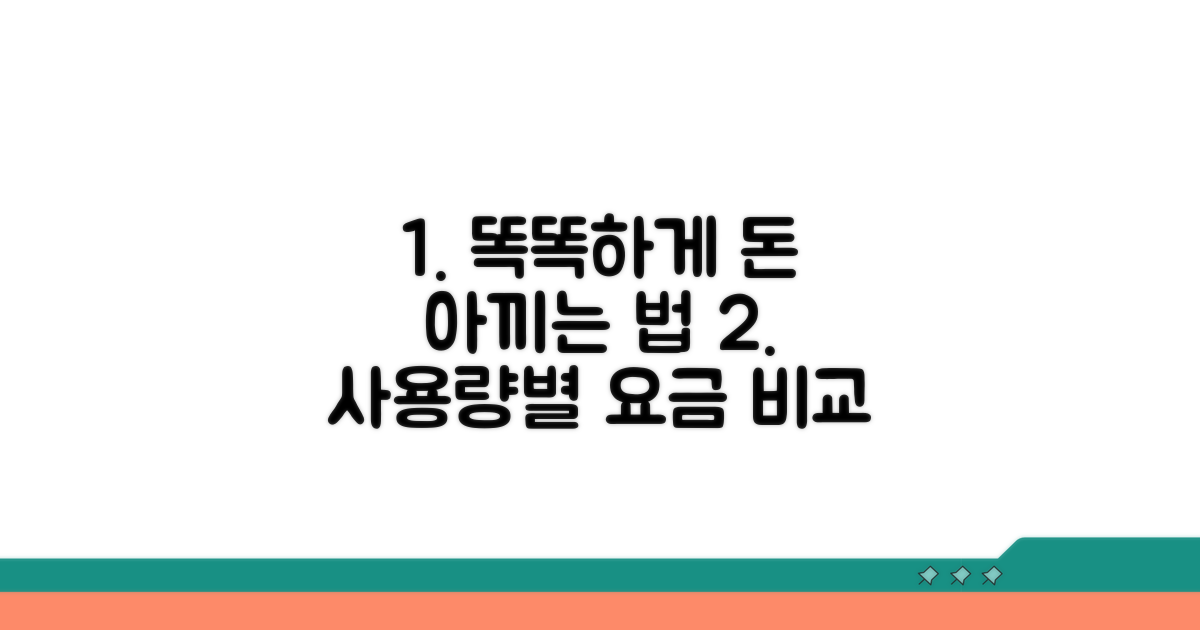 사용량별 요금 비교, 현명하게 절약