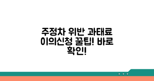 주정차 위반 과태료 이의신청 핵심
