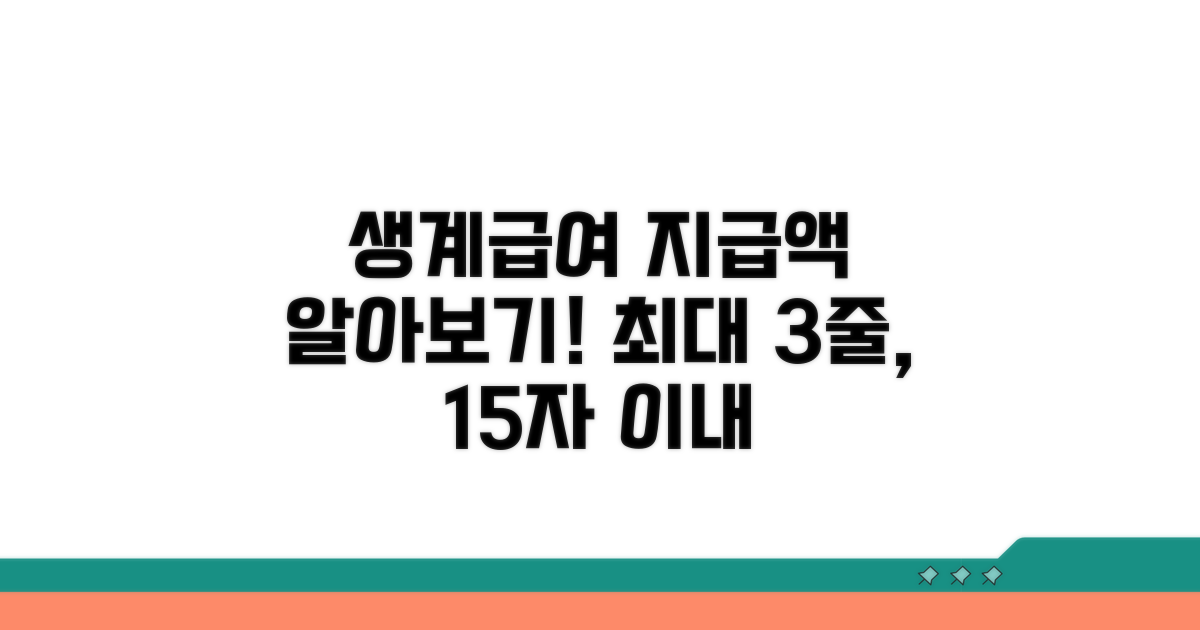 생계급여 등 급여별 지급액 알아보기