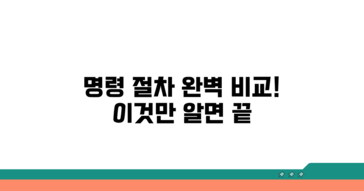 각 명령 절차와 방법 비교