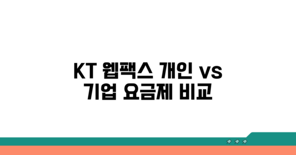 KT 웹팩스 요금제 개인/기업 비교