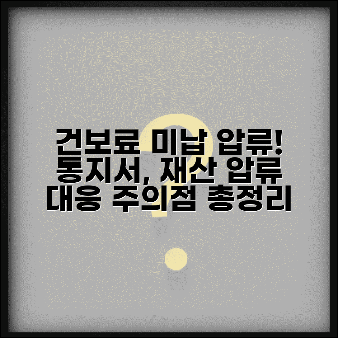 건강보험 미납금 압류 절차 | 압류 통지서, 재산압류 과정 | 대응 방법 및 주의사항 총정리