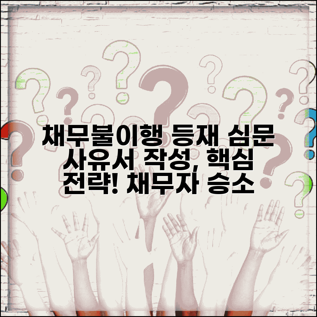 채무불이행자명부등재 심문서 사유서 작성 | 채무자 주장 준비 방법 및 절차 총정리