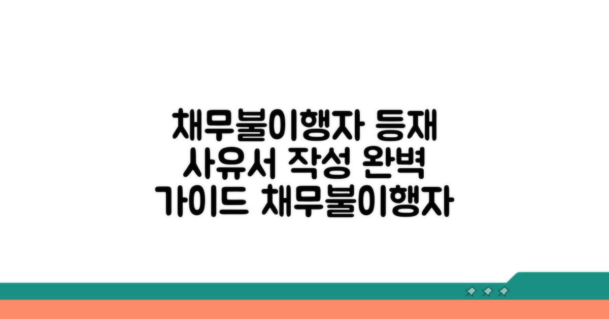 채무불이행자명부등재 사유서 작성법