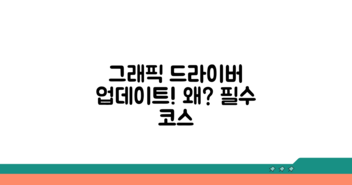 그래픽 드라이버 업데이트, 필수 코스