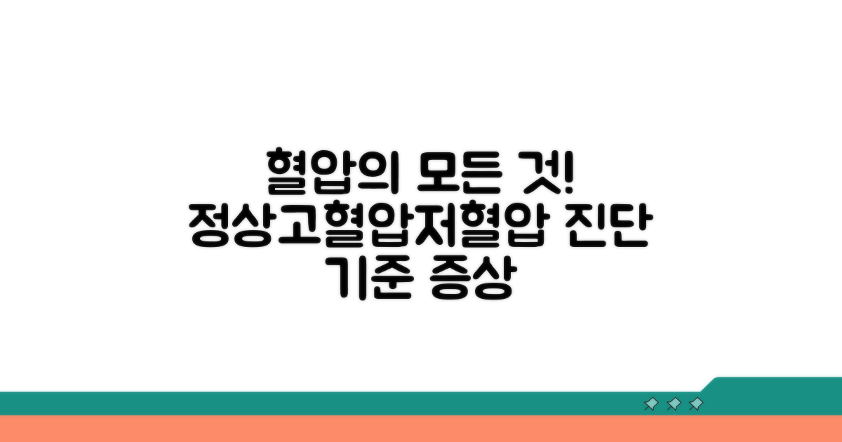 고혈압·저혈압 진단 기준과 증상