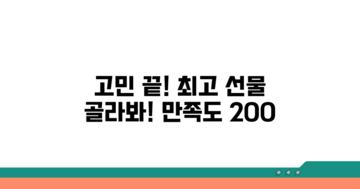 고민 끝! 만족도 높은 선물