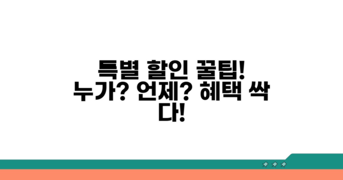 특별 할인과 우대 대상 알아보기