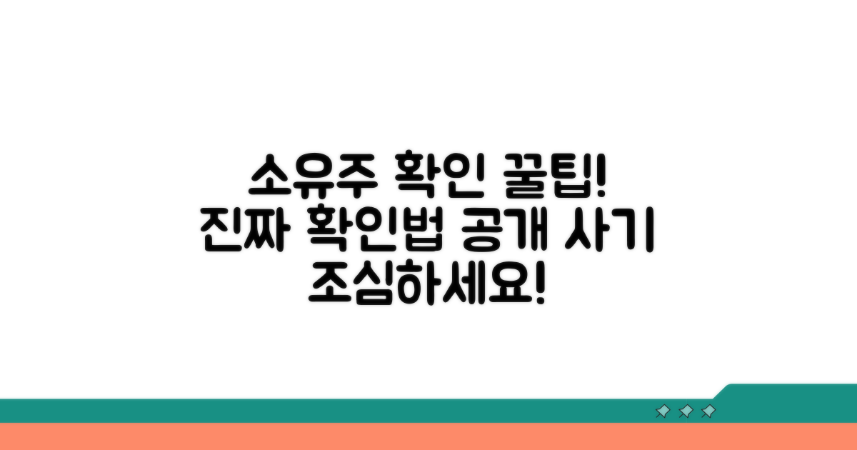 소유주 정보 확인 시 주의점