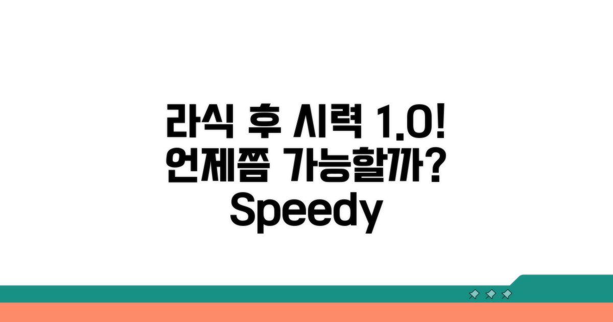라식 후 시력 회복, 언제 1.0 되나?