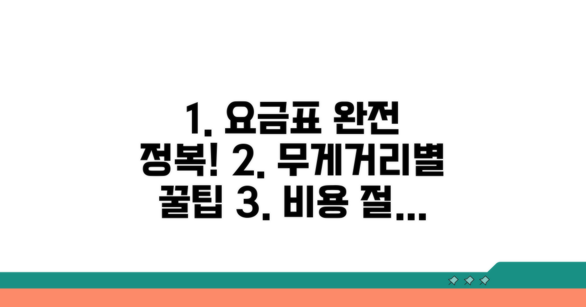 무게/거리별 요금표 상세 분석