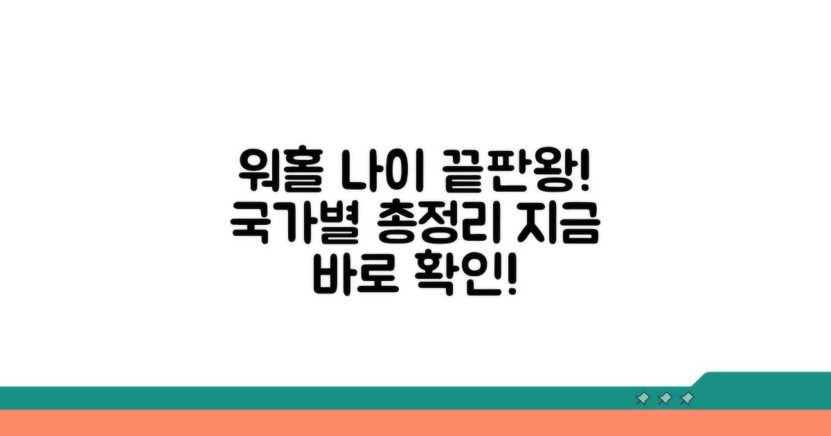 국가별 워홀 나이 제한 총정리
