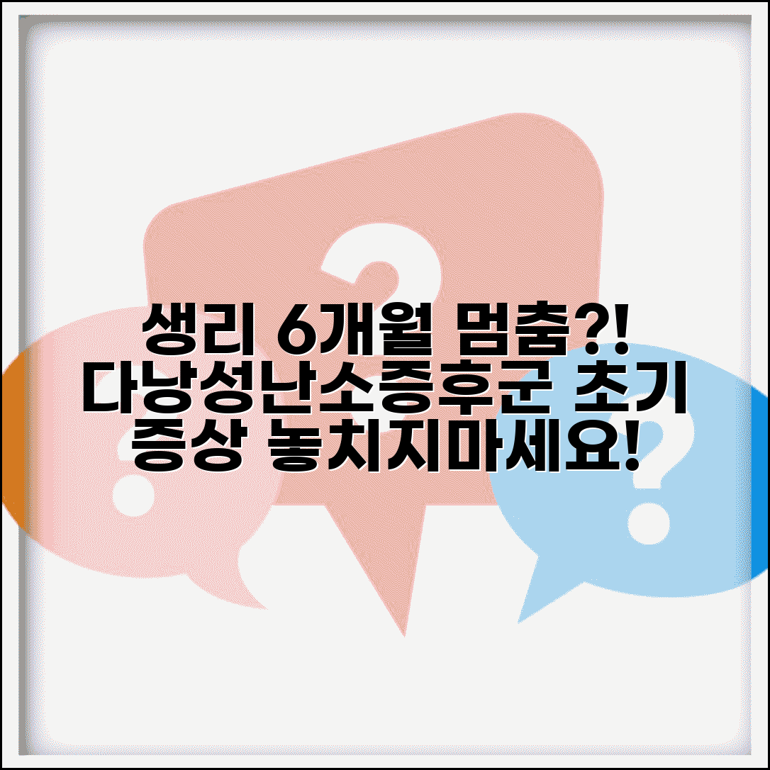 20대 여성 생리 불규칙 6개월 | 다낭성난소증후군 초기증상