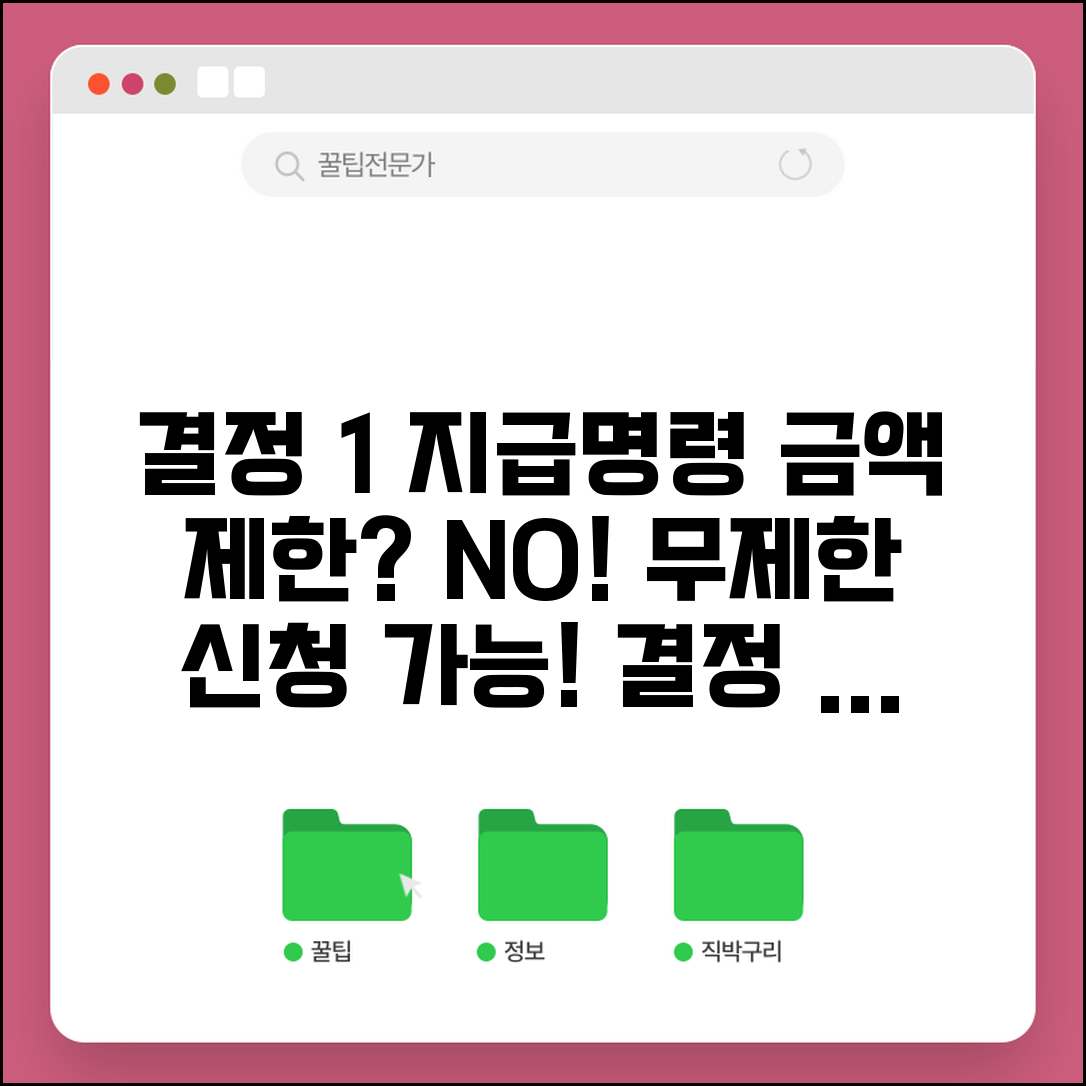 지급명령 신청 금액 범위 제한 | 지급 명령 신청 금액 제한 없음