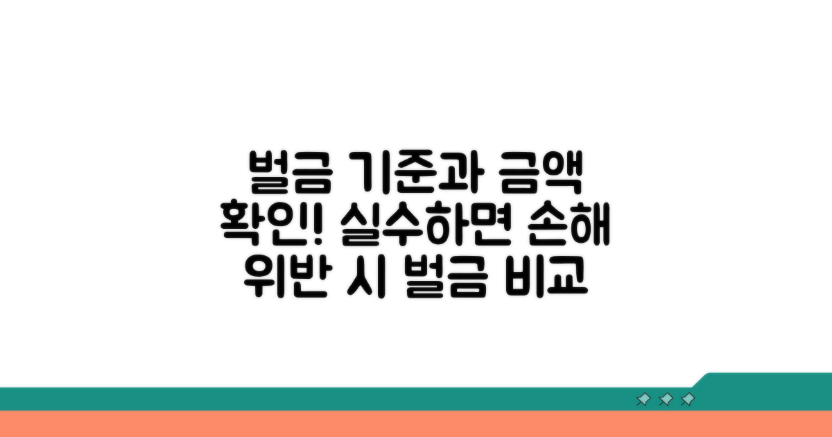 위반 시 벌금 기준과 금액 비교
