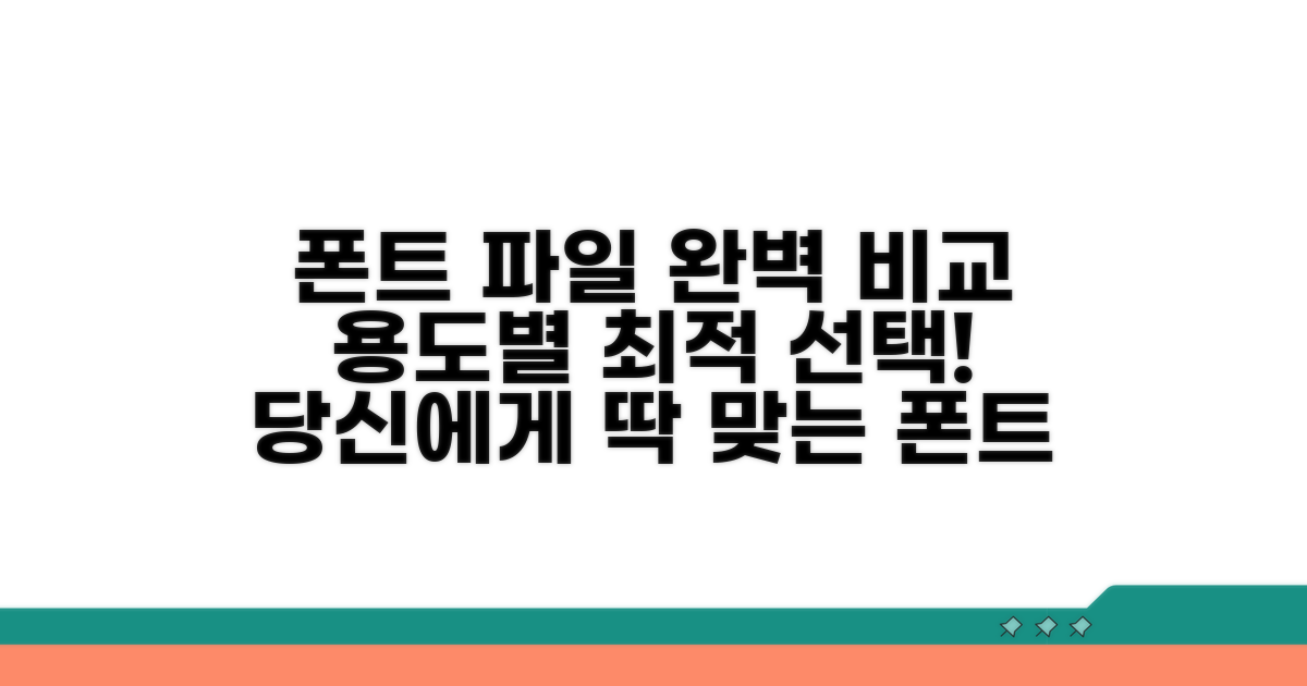 폰트 파일, 용도별 완벽 비교 분석