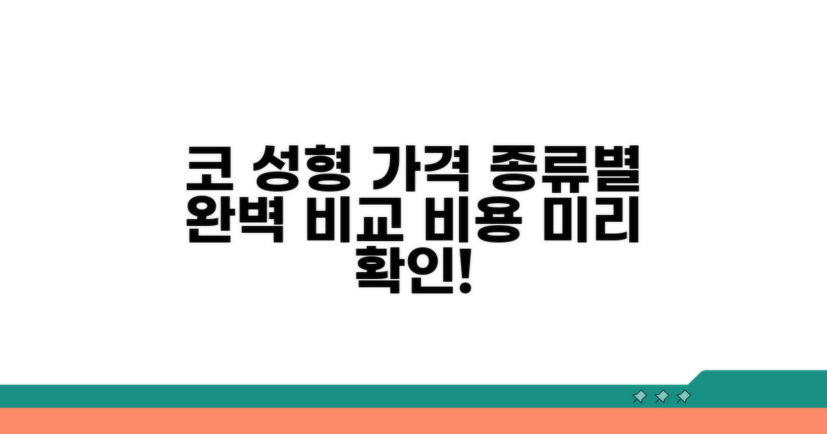종류별 코 성형 가격 비교 분석