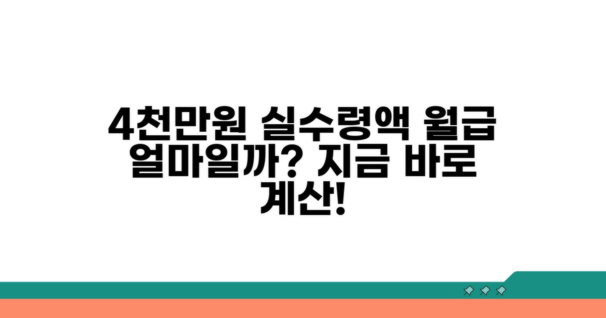 4천만원 연봉 실수령액 계산법