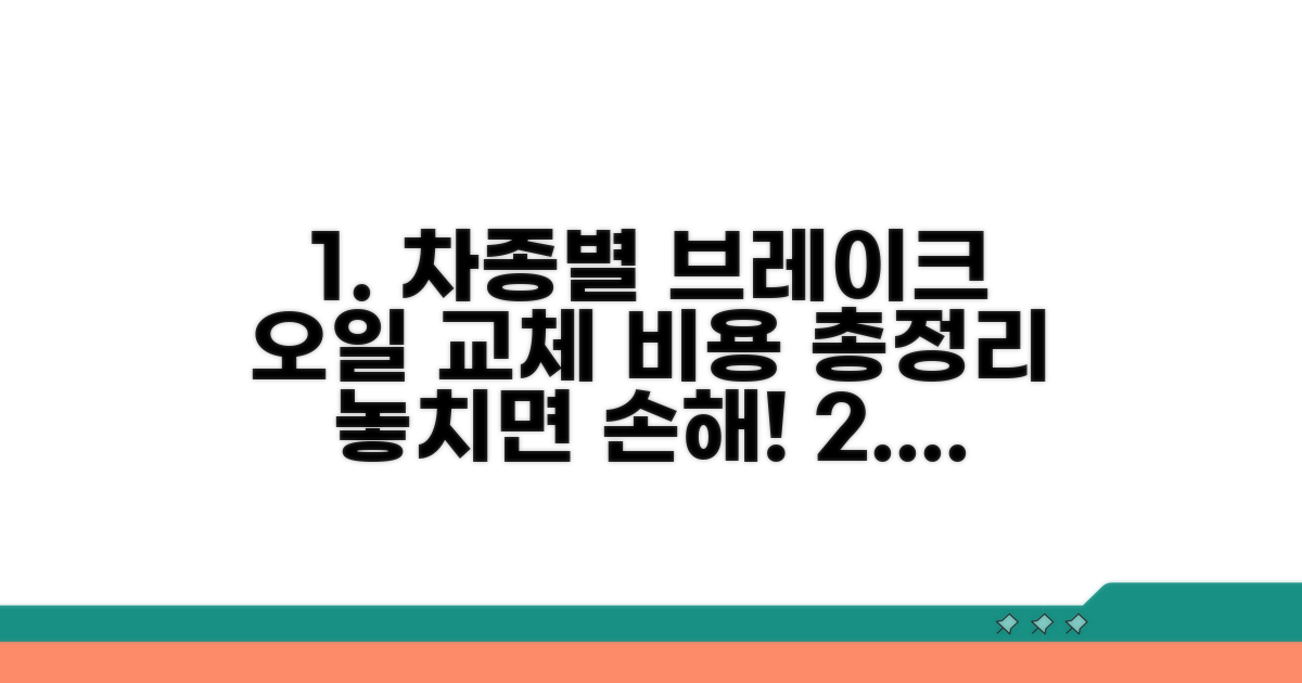 차종별 브레이크 오일 교체 비용