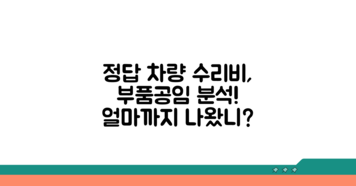 부품값과 공임, 얼마까지 알아봤니?