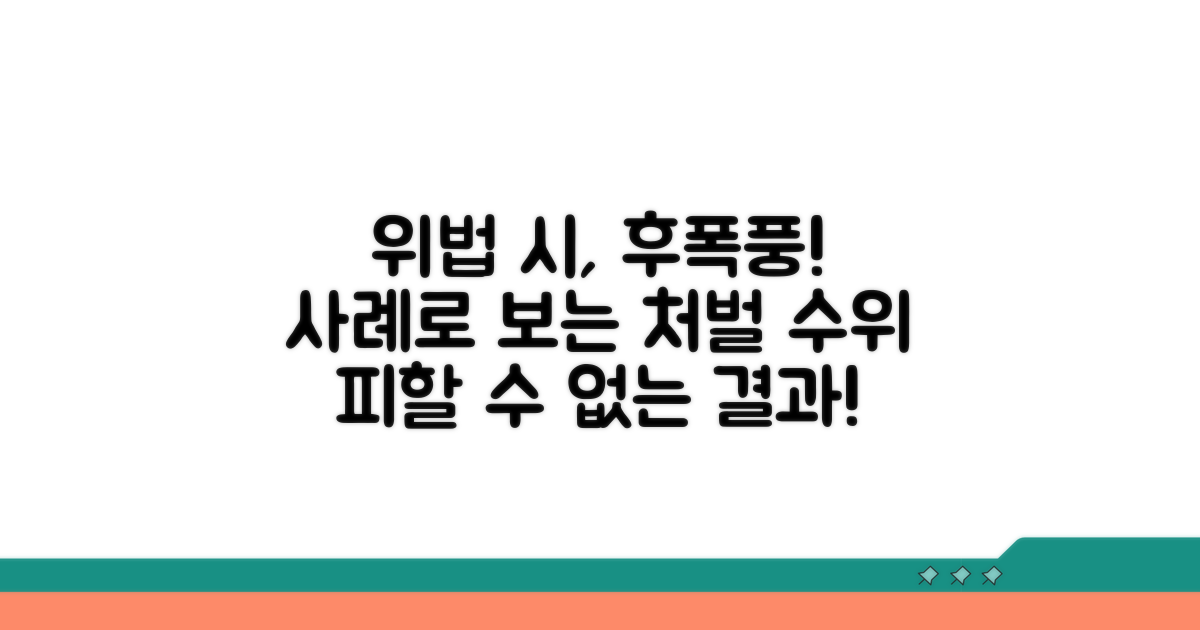 적발 시 처벌 수위와 구체적 사례