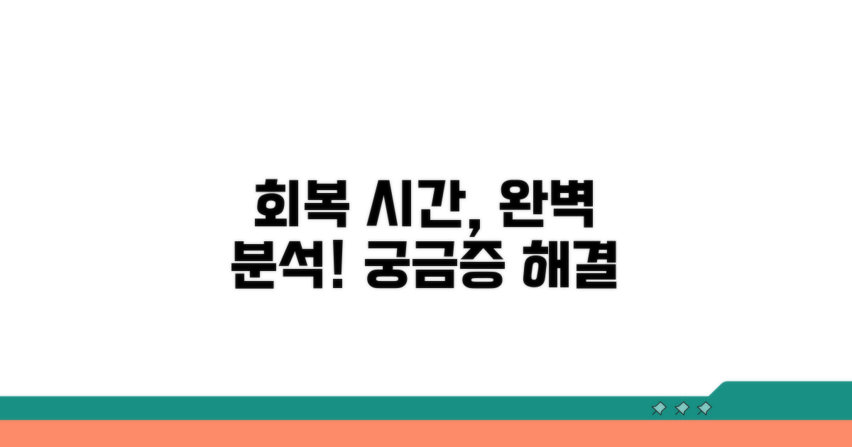 회복 시간, 궁금한 점 완벽 분석